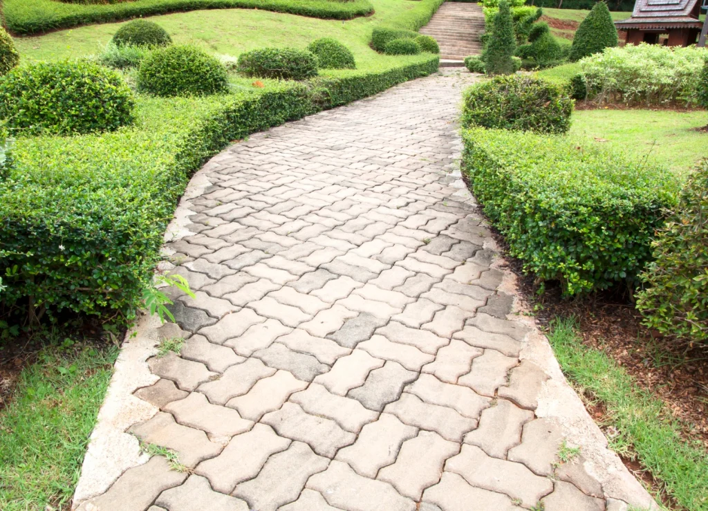 beautiful garden walkway using permeable pavers in salem oregon